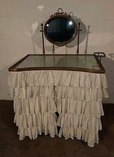 VECCHIA TOILETTE PRIMI DEL '900 IN VETRO OTTONE E LEGNO