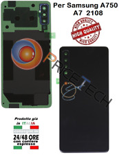 BACK COVER VETRO POSTERIORE NERO SAMSUNG GALAXY A7 2018 DUOS SM-A750F