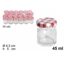 SET 24PZ CONTENITORE BARATTOLO TONDO VETRO CON COPERCHIO BARATTOLINI 45ML 103216