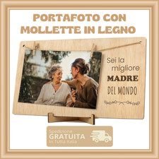 Festa della Donna Portafoto Con Mollette Legno Idea Regalo Biglietto per la Mamm