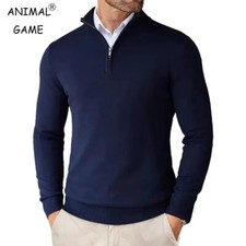 Maglioni sportivi da uomo con cerniera a un quarto slim fit con collo a lupetto