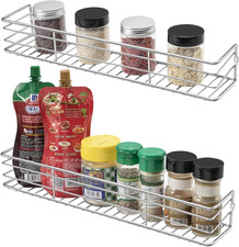 Set Da 2 Porta Spezie Da Parete, Robusto Mensole Di Metallo per Spezie Da Cucina