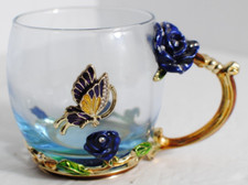 Clear Glass Enamel Flower
