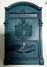 CASSETTA POSTALE IN GHISA PESANTE da esterno a muro, vintage