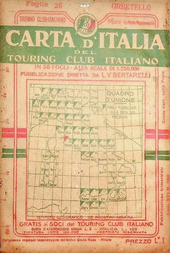 Carta italia del touring - d'italia,