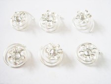 6 spirali per capelli con strass - colore bianco matrimonio sposa