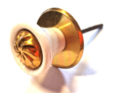 Pomolo Pomello per Mobili in Plastica Bianco/Ottone mm. 30x28 Pz. 2 PAMAR