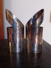 2 VASI DESIGNED BY PAOLO GATTI IN  METALLO SILVER PLATED ANNI 70