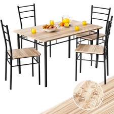 Casaria® Gruppo di Sedute Leo Set 5 Pezzi Tavolo da Pranzo con 4 Sedie Set di
