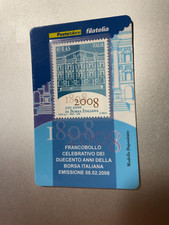 2008 Tessera Filatelica Plastic Card - 200° Borsa Italiana