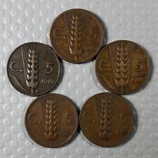 Lotto 5 monete 5 CENT. LIRA