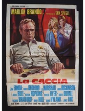 manifesto LA CACCIA Marlon Brando Jane Fonda Redford hopkins A481