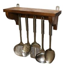 Mensola con porta mestoli spezie cucina teli da bagno ripiano in legno 