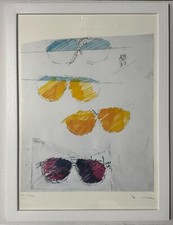 Quadro serigrafia collage Mario Schifano 50x70cm “Visioni” in cornice