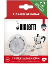 Ricambi Bialetti, Include 3 Guarnizioni e 1 Piastra, Compatibile 3/4 Tazze 