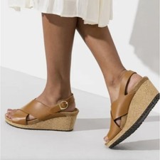 Sandali con zeppa Birkenstock Papillio Samira cinturino incrociato pelle cammello 37 US 6,5