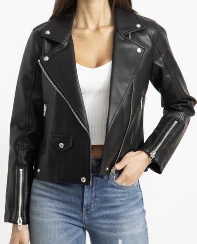 Giacca moto crop ecopelle - giacca,