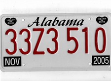 ALABAMA 2005 license plate