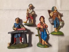 Vecchie statuine presepe anni 1950/60, falegname, zampognaro, portatore acqua...