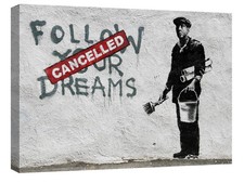 Canvashop Quadri moderni Banksy cm 100x70 stampa su tela pittore pop art