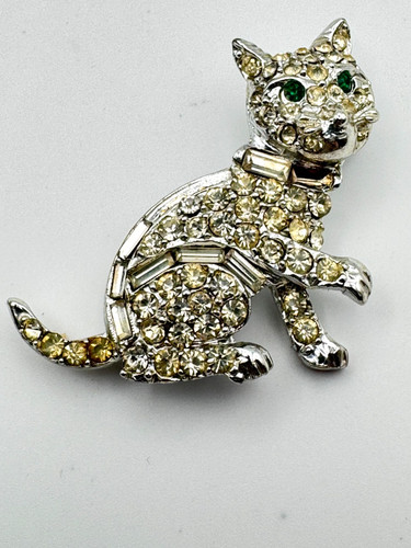 Spilla gatto vintage pell - spilla,