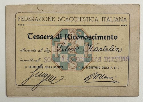 1922 tessera sport - 1922, federazione