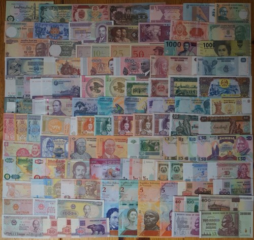 100 banconote diverse - banconote,