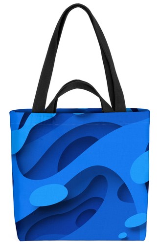 Paper cut blue borsa acqua - cut,