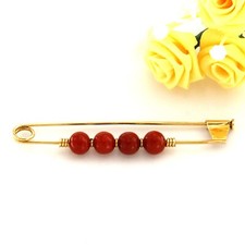 Spilla spilla di sicurezza perle oro giallo 18 kt vero e CORALLO rosso naturale vintage