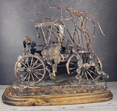 Scultura carrozza cavalli