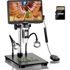 Microscopio digitale in lega di alluminio 7 pollici LCD 1200X ingrandimento per monete