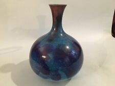 ZAULI CARLO-VASO BLU RAME -CERAMICA- FAENZA -NO GIO PONTI *LENCI* GAMBONE
