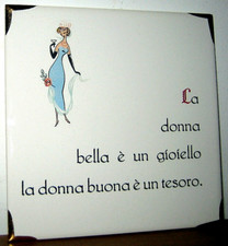 MATTONELLA RAKO Boemia vintage in ceramica decorata con angoli in oro