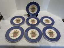 Wedgwood Sarah's Garden Queens Ware VINTAGE 1997 piatti insalata 8,25" set di 7 usati in ottime condizioni