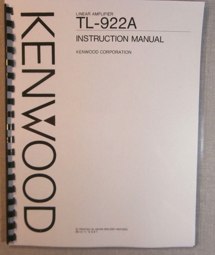 Kenwood 922a manuale - tl-922a,
