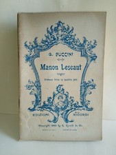 Manon Lescaut di Giacomo Puccini Libretto Opera del 1925 teatro musica scuola