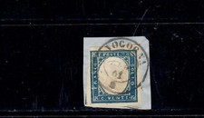 SARDEGNA 20 CENTESIMI ANNULLO VOGOGNA SASSONE ANNULLAMENTI 10 PUNTI € 525