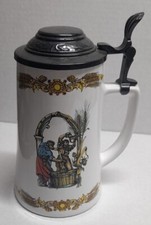 BOCCALE BIRRA SPLUGEN IN CERAMICA CON COPERCHIO IN METALLO - ENTRA E LEGGI -