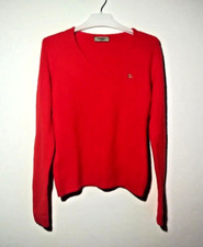 MAGLIA BURBERRY LONDON COLORE ROSSO CON LOGO RICAMATO MODA ABBIGLIAMENTO INGLESE