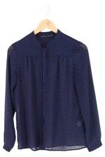ZARA camicia blusa donna blu a