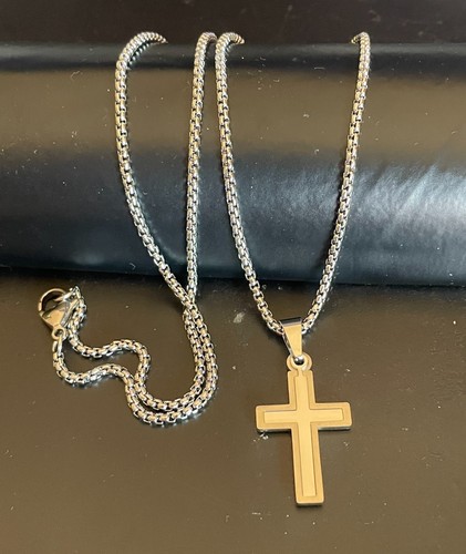 Collana con croce rosario - , in