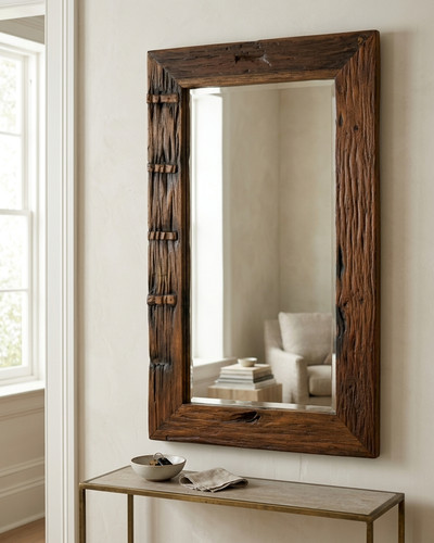 Specchio legno antico - , teak