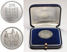 Moneta Svizzera 5 Franchi 1974