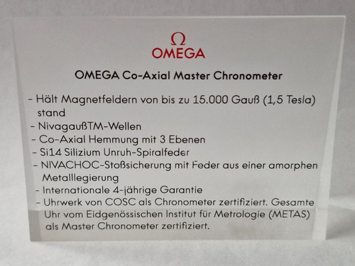Omega axial master - co-axial,