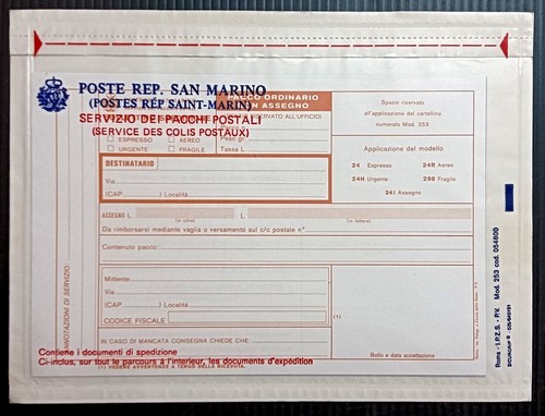 San marino pacchi card come - pacchi,
