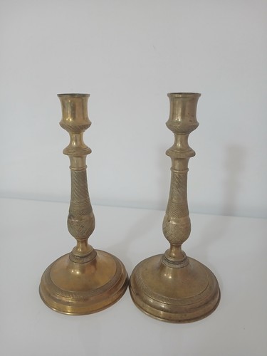 Coppia candelieri antichi - coppia,