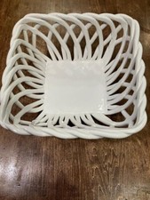 Elite White Woven Porcelain Basket Dolomite