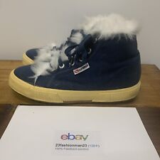 Superga scarpe alte Donna Alte size 37 con pelo morbido blu