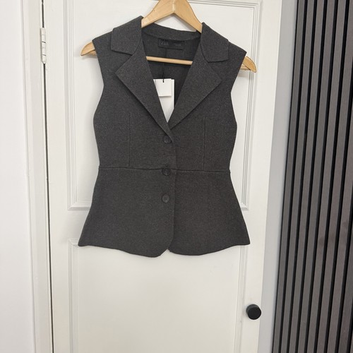 Gilet aderente grigio - , zara