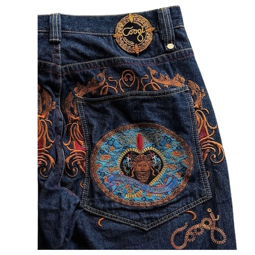 Jeans larghi ricamati coogi - jeans,